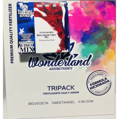 Pack Fertilizante Wonderland + MIX HOLLYWOOD VIBES x4 AUTO - Delirium Seeds